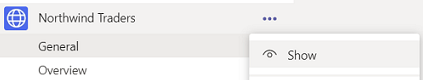 Show a channel in Teams.